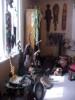 African Room, masks, carvings, lamps, furniture