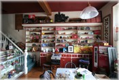 Casual dining surrounded by books