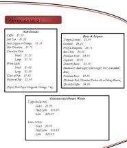 Wine and Beer  List