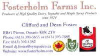 Family Farm started in 1924 by Harold Foster