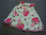 Fleece poncho has strawberry shortcut pattern.  More patterns available .  Come in or phone the store for more details.  Price is $18.00