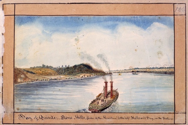 This watercolour by Thomas Burrowes shows what boating Ontario's #BayOfQuinte looked like in 1830 @archivesontario