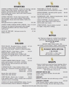 Starters, Appetizers, Salads, Wraps & Wings!