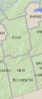 Map Of Tottenham Ontario Rural Routes - Beeton