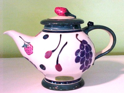Functional porcelain teapot