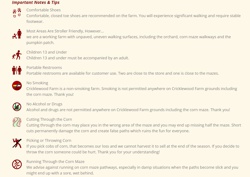 Notes and Tips for the Corn Maze