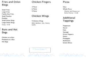 Menu posted March 2016